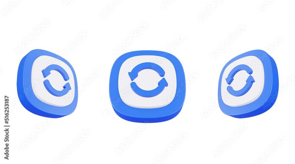 3d icon illustration refresh isolated