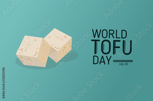 world tofu day july 26 vector illustration, suitable for web banner or card campaign