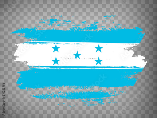 Flag Honduras brush stroke background. Flag of Republic of Honduras tranparent backrgound for your web site design, app, UI. Stock vector. EPS10.