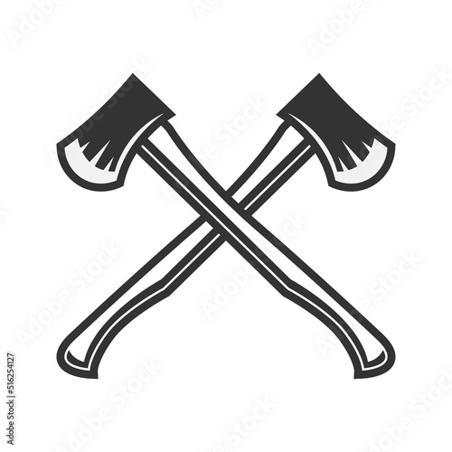 Doodle Dual Axe Illustration Cartoon Concept Vector. Suitable For Logo, Wallpaper, Banner, Background, Card, Book Illustration, T-Shirt Design, Sticker, Cover