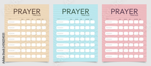 multicolor prayer tracker page template ready to print