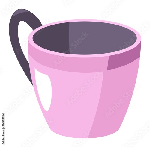 Cup with handle, handmade or designer mug vector