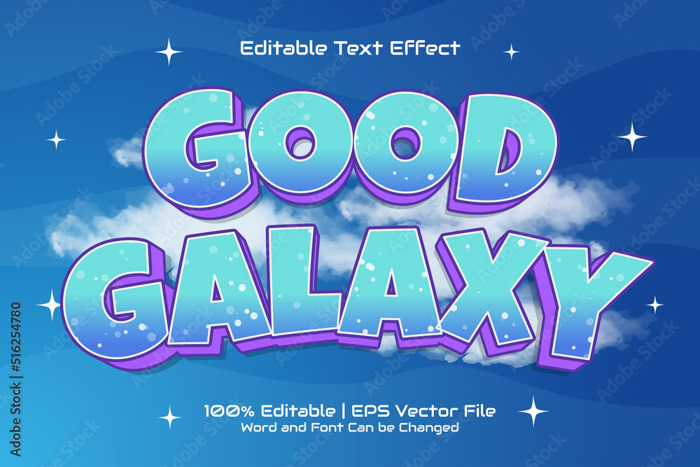 Editable text effect - Good Galaxy Cartoon Game style