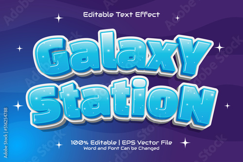 Galaxy Station Editable text effect Cartoon Game style