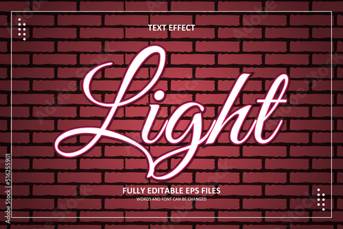 3D Simple Neon Light Wall Texture Text Effect Template Editable