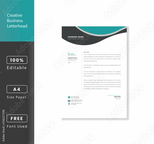 Elegant Business Stationary Letterhead Template