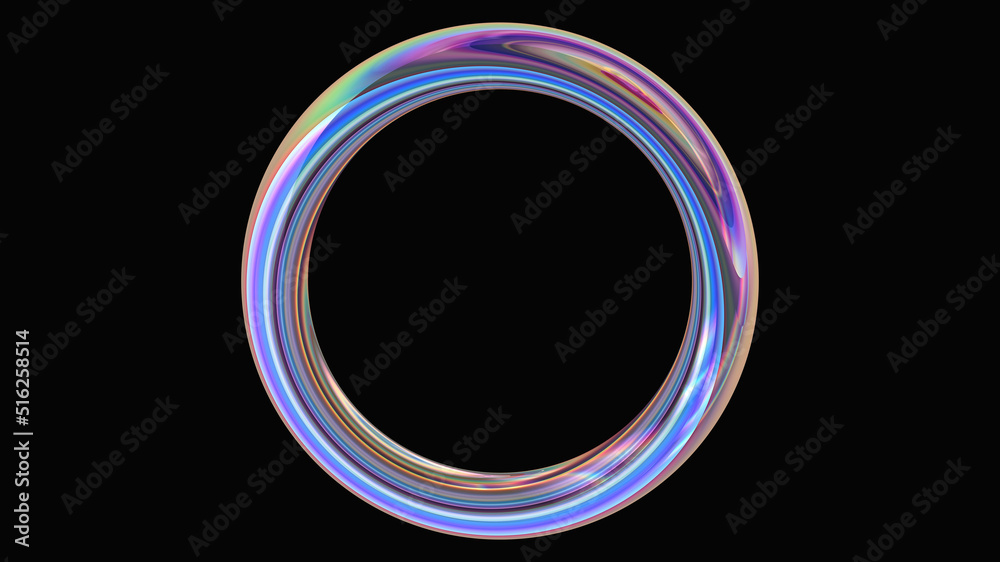 Beautiful gradient iridescent ring on a black background Beautiful gradient iridescent ring on a black background
