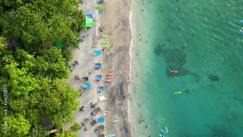 Aerial shot of Senggigi Beach Lombok, Tropical White Sand Beach photo