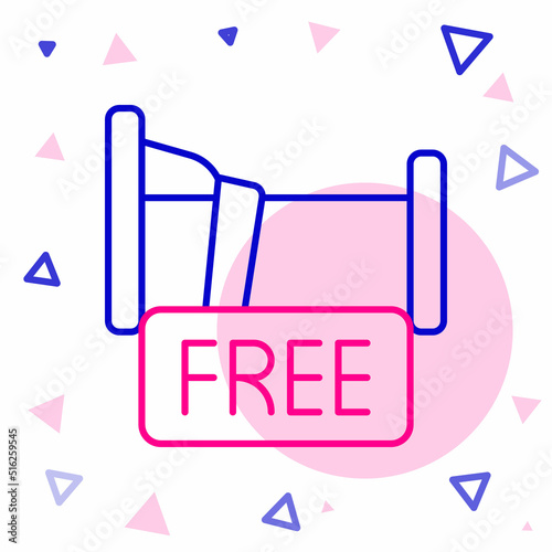 Line Free overnight stay house icon isolated on white background. Colorful outline concept. Vector