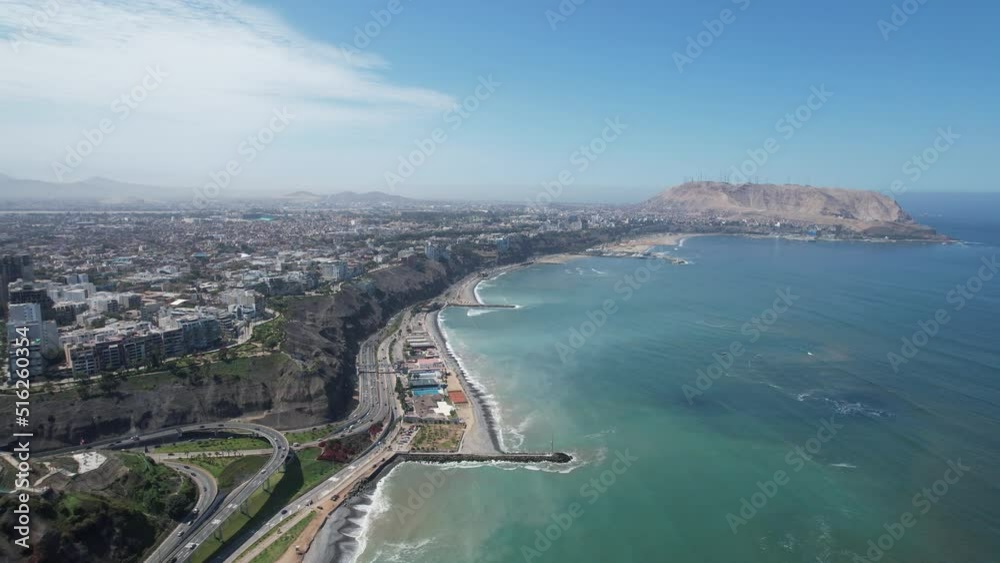 Lima, Peru along the coast also known as Circuito de Playas de la Costa Verde 