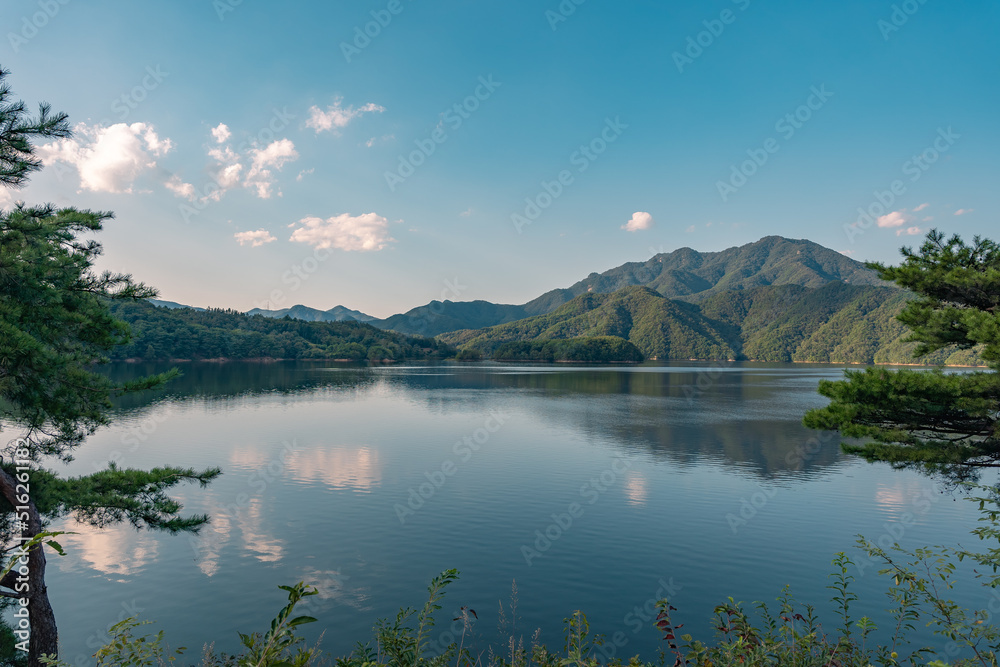 Obraz premium Lake view on Hoengseong lake,Korea