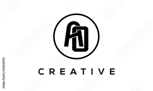 Monogram   initial letters AO creative corporate customs typography logo design. spiral letters universal elegant vector emblem with circle for your business and company.