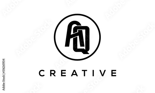 Monogram   initial letters AQ creative corporate customs typography logo design. spiral letters universal elegant vector emblem with circle for your business and company.