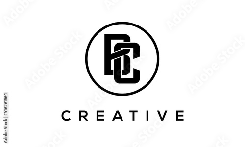 Monogram / initial letters BC creative corporate customs typography logo design. spiral letters universal elegant vector emblem with circle for your business and company.