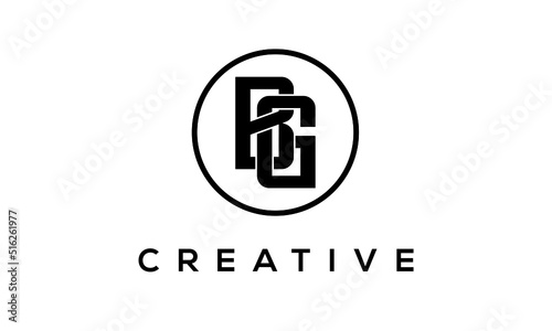 Monogram / initial letters BG creative corporate customs typography logo design. spiral letters universal elegant vector emblem with circle for your business and company. © PIARA KHATUN