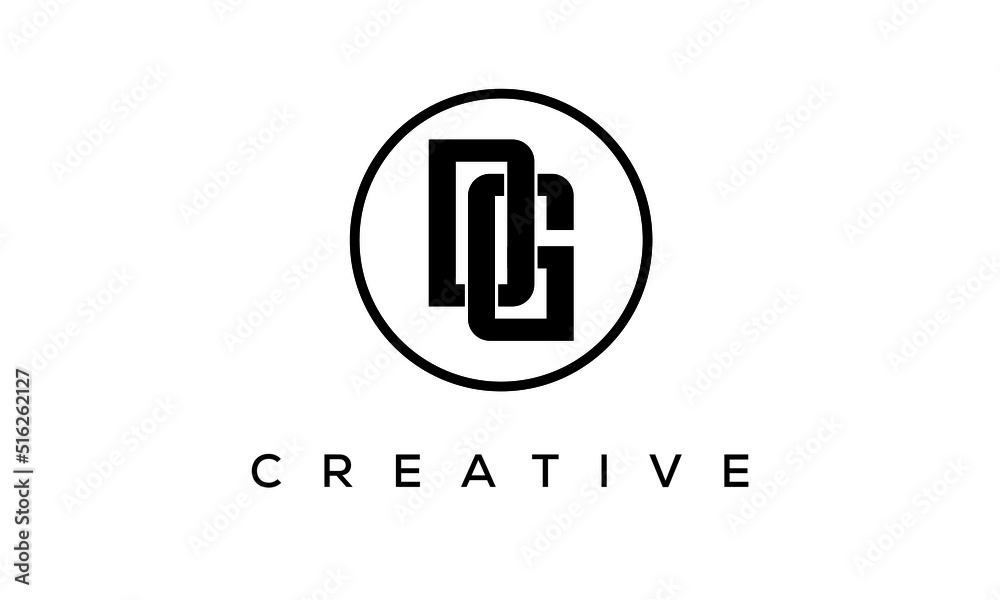 Monogram / initial letters DG creative corporate customs typography logo design. spiral letters universal elegant vector emblem with circle for your business and company.