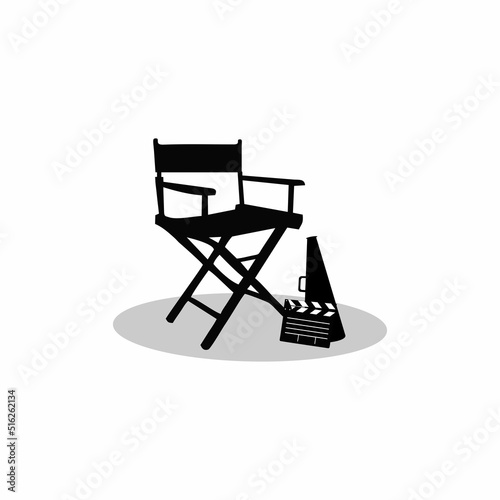 director Film Studio Video Cinema Cinematography Film Production logo design vector icon illustration.