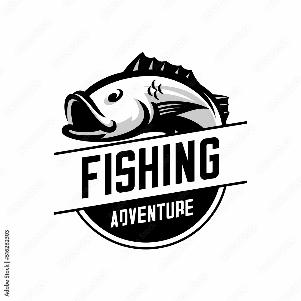 vector illustration of fishing club icon, big fish vector vector illustration of fishing club icon, big fish vector