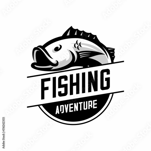 vector illustration of fishing club icon, big fish vector