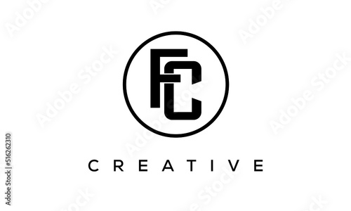 Monogram / initial letters FC creative corporate customs typography logo design. spiral letters universal elegant vector emblem with circle for your business and company.