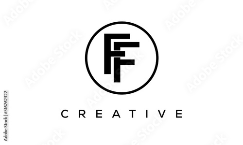 Monogram   initial letters FF creative corporate customs typography logo design. spiral letters universal elegant vector emblem with circle for your business and company.