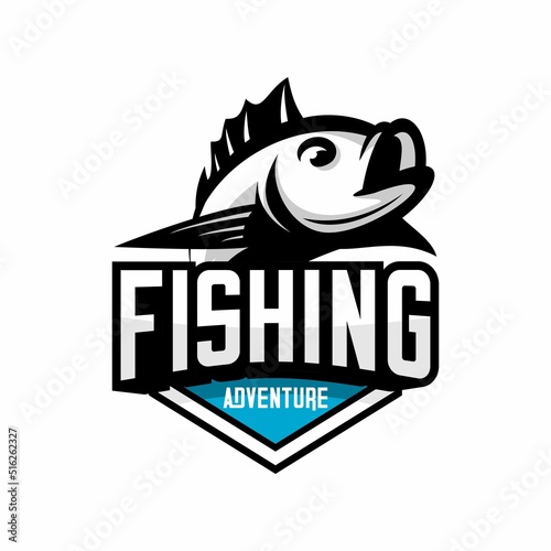 vector illustration of fishing club icon, big fish vector