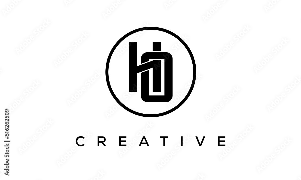 Monogram / initial letters HO creative corporate customs typography logo design. spiral letters universal elegant vector emblem with circle for your business and company.
