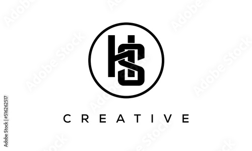 Monogram / initial letters HS creative corporate customs typography logo design. spiral letters universal elegant vector emblem with circle for your business and company.