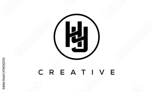 Monogram / initial letters HY creative corporate customs typography logo design. spiral letters universal elegant vector emblem with circle for your business and company.