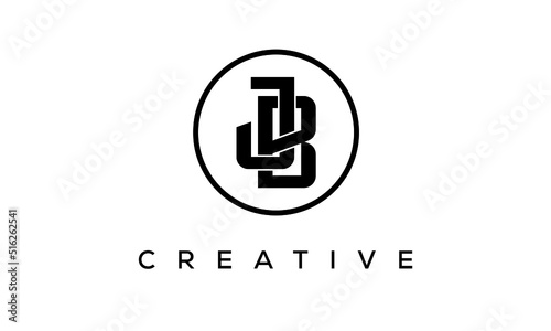 Monogram   initial letters JB creative corporate customs typography logo design. spiral letters universal elegant vector emblem with circle for your business and company.