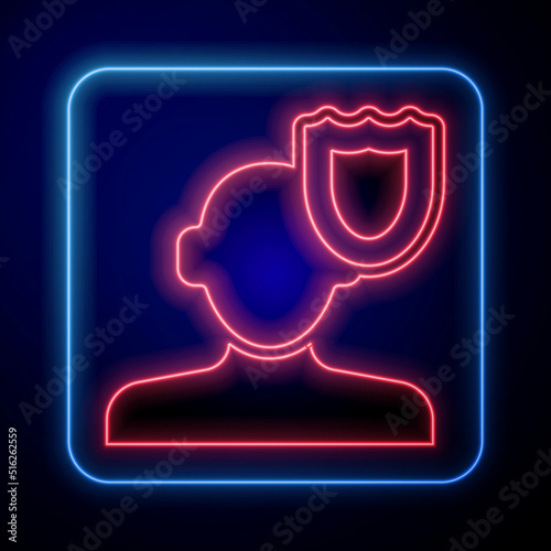 Glowing neon Psychology icon isolated on black background. Psi symbol. Mental health concept, psychoanalysis analysis and psychotherapy. Vector