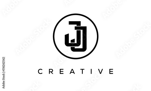Monogram / initial letters JJ creative corporate customs typography logo design. spiral letters universal elegant vector emblem with circle for your business and company.