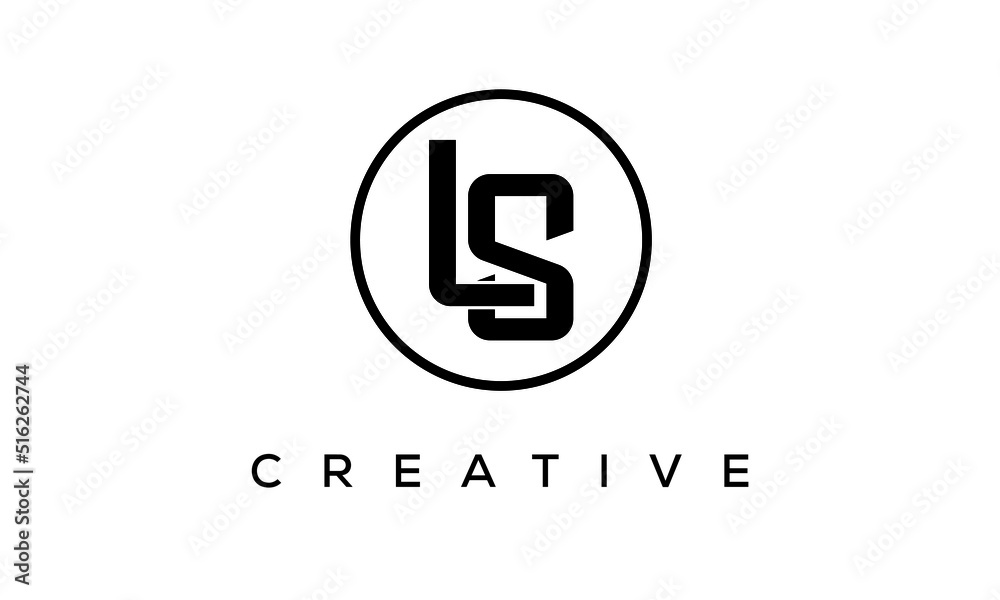 Monogram / initial letters LS creative corporate customs typography logo design. spiral letters universal elegant vector emblem with circle for your business and company.