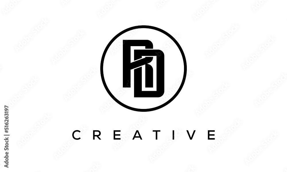 Monogram / initial letters RD creative corporate customs typography logo design. spiral letters universal elegant vector emblem with circle for your business and company.