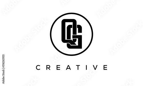 Monogram / initial letters QG creative corporate customs typography logo design. spiral letters universal elegant vector emblem with circle for your business and company.