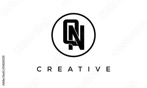 Monogram / initial letters QN creative corporate customs typography logo design. spiral letters universal elegant vector emblem with circle for your business and company.