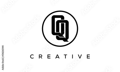 Monogram / initial letters QQ creative corporate customs typography logo design. spiral letters universal elegant vector emblem with circle for your business and company.