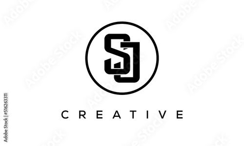 Monogram / initial letters SJ creative corporate customs typography logo design. spiral letters universal elegant vector emblem with circle for your business and company.