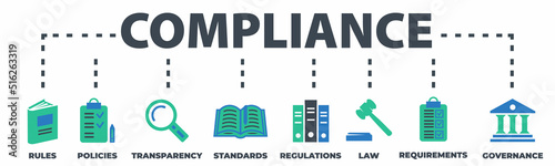COMPLIANCE Concept with icons and signs