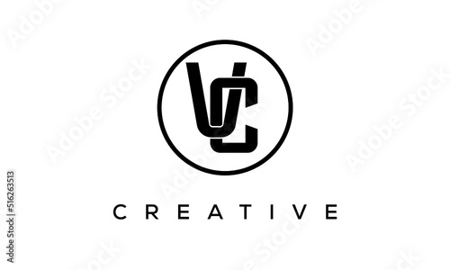 Monogram / initial letters VC creative corporate customs  typography logo design. spiral letters universal elegant vector emblem with circle  for your business and company.