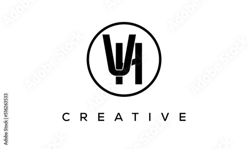Monogram / initial letters VHcreative corporate customs typography logo design. spiral letters universal elegant vector emblem with circle for your business and company.