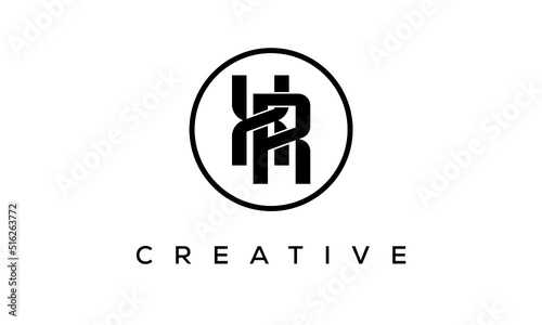 Monogram / initial letters XR creative corporate customs  typography logo design. spiral letters universal elegant vector emblem with circle  for your business and company.