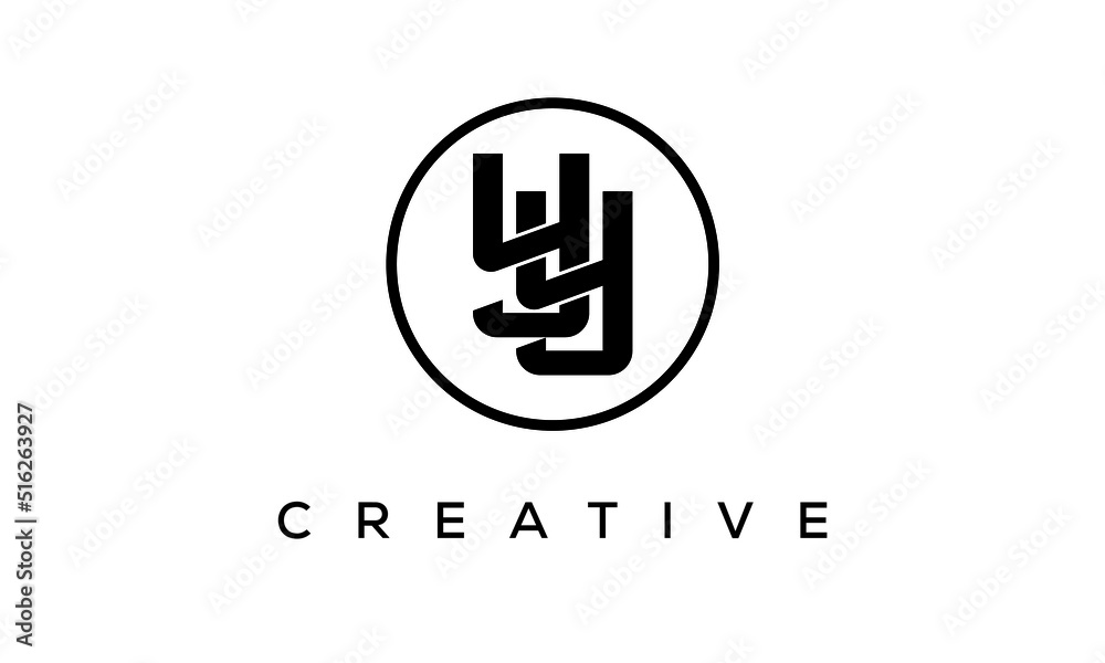 Monogram / initial letters YY creative corporate customs  typography logo design. spiral letters universal elegant vector emblem with circle  for your business and company.