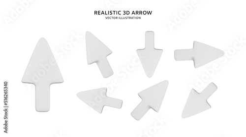 Realistic 3d arrow vector object illustration