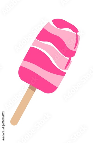 Frozen ice cream juice on stick, dessert gelato