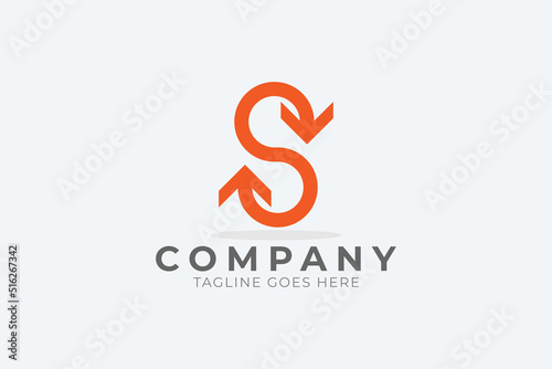 Initial S Logo, letter S with two arrow combination, Usable for Business and logistic Logos, Flat Vector Logo Design Template, vector illustration