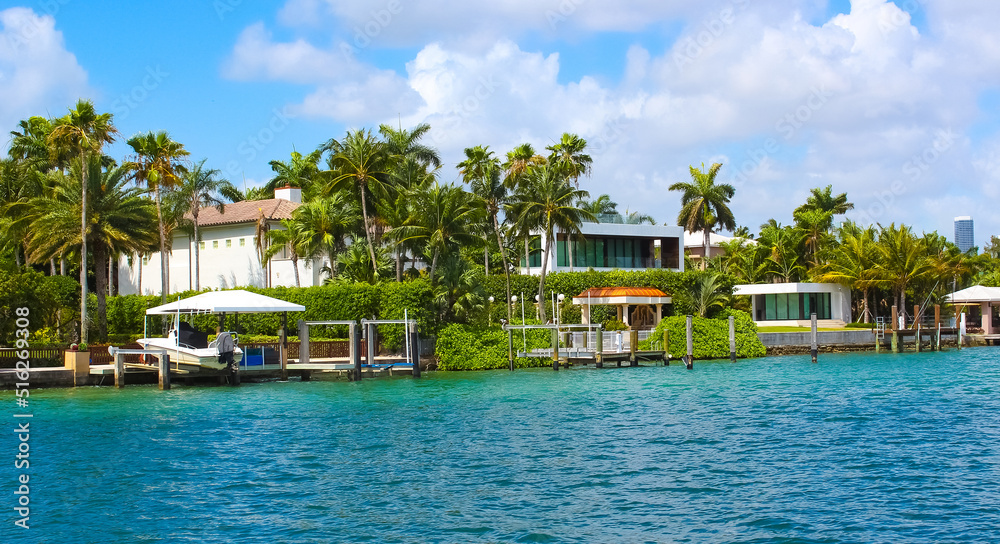 Luxurious mansion in Miami Beach, florida, U.S.A