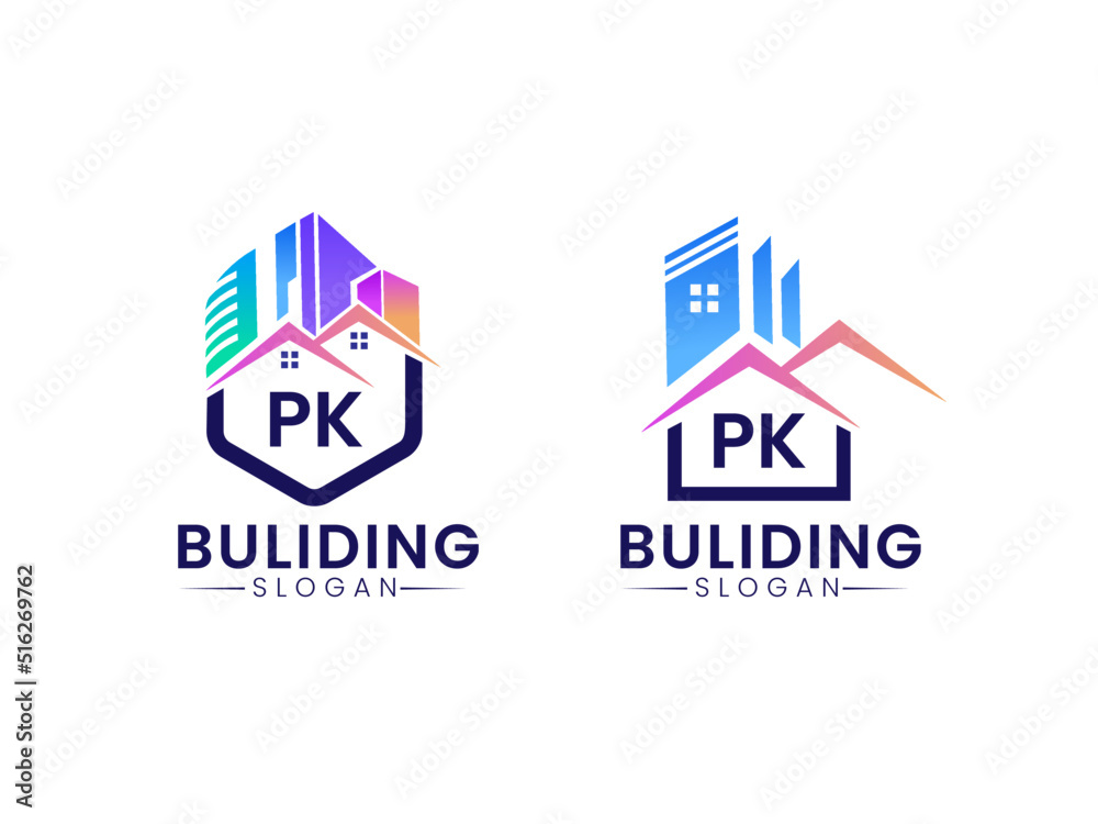 PK Creative real estate logo, PK Construction PK Architecture PK