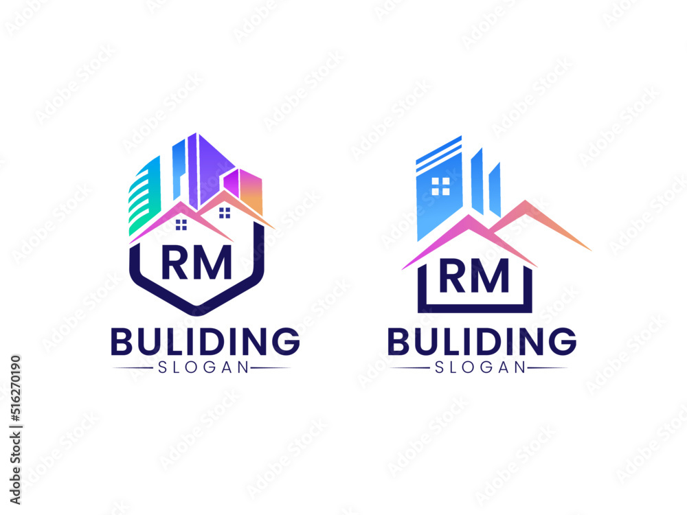 RM Creative real estate logo, RM Construction RM Architecture RM