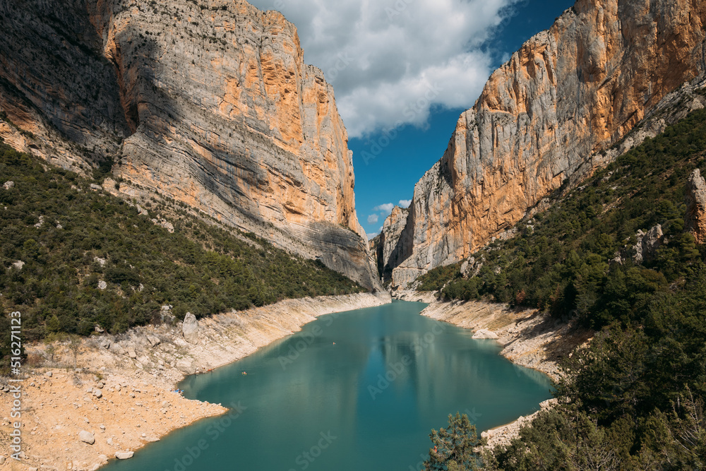 Congost de Mont Rebei gorge in Catalonia, Spain in summer